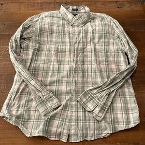 J. Crew Men's Light Green Plaid Button Down Shirt
